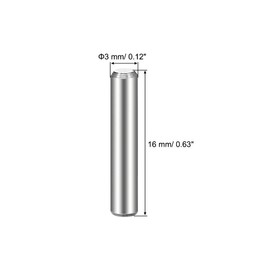 TOP-VIGOR 25Pcs 3mm x 16mm Dowel Pins Shelf Support Pegs, 304 Stainless Steel Cylindrical Shelf Support Pin Fasten Elements Silver Tone