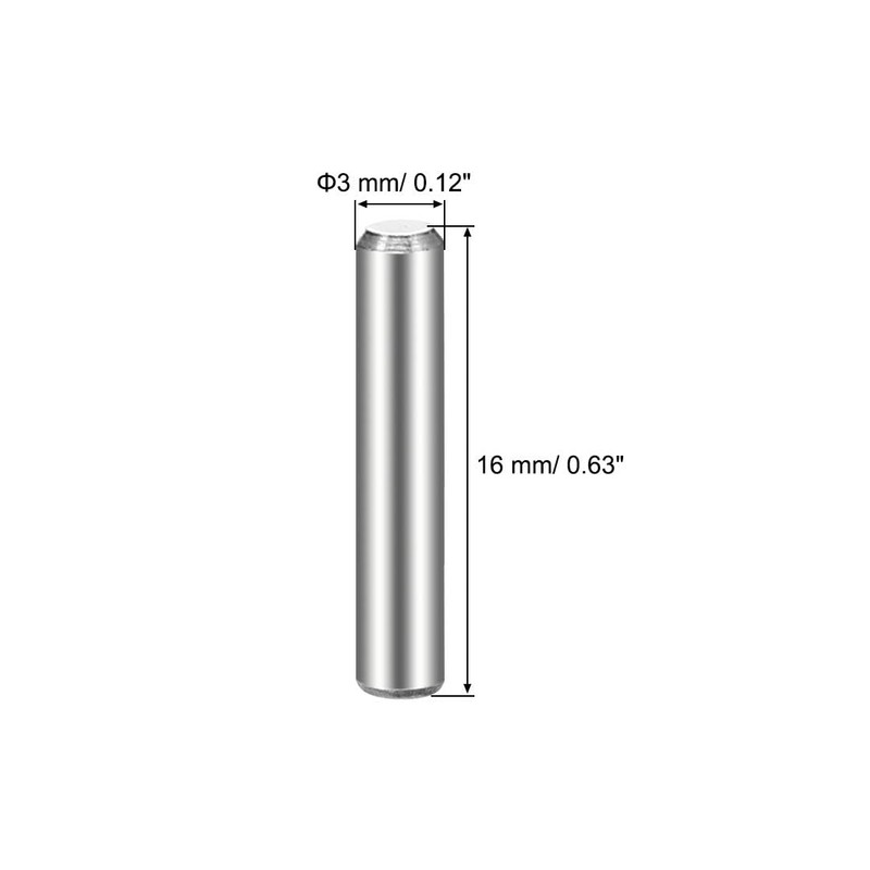 TOP-VIGOR 25Pcs 3mm x 16mm Dowel Pins Shelf Support Pegs,