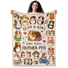 Guinea Pig Blanket, Guinea Pig Gifts for Girls, Soft Blanket for Girls Room Decor, Cozy Throw Blankets Christmas Birthday Gifts for Toddlers Teens Couch Bed 60" X 50"