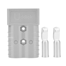Uddick 350 Amp Battery Quick Disconnect Connecteur, 2/0 AWG 600V Battery Power Connector Plug, for Recovery Winch Auto Car Trailer Boat (Grey 1PCS)