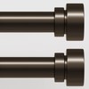 2 Pack Modern Brown Curtain Rods Set for Windows 48