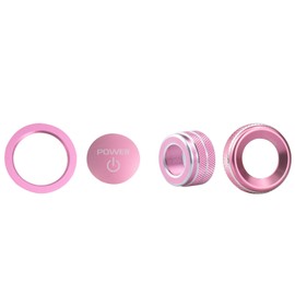 Tyifxom for Toyota Camry LE/SE/XLE/XSE 2025 2026 Accessories, Aluminum Volume Adjuster, Mirror Knob Cover, Engine Start Button Cover/Ring (4pcs) (Pink)