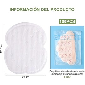 100 Pcs Almohadillas Absorbentes Desechables para el Sudor en Las Axilas, Parches para El Sudor, Autoadhesivas y Desechables, Invisible, Cómodo e Inodoro, Adecuado Tanto para Hombres Como para Mujeres