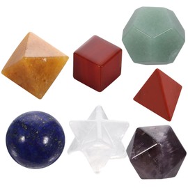 Abaodam Chakras Cuarzos De Cristal De De Geometría De Sólidos Platónicos De Curativos De 7 Chakras para Meditación Decoración De La Suerte Sólidos Platónicos De Kit Geometria Sagrada