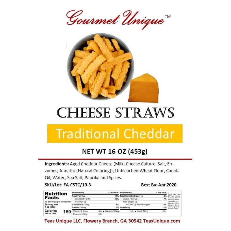 Gourmets Unique Southern Gourmet Cheese Straws, Traditional Cheddar, 2 Pounds