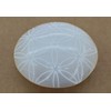 Amazing Gemstone Selenite Palm Stone - Flower of Life Engraved