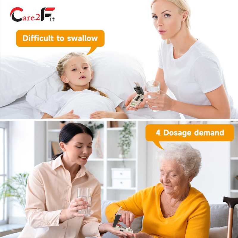 Care2fit Auto Centering Pill Cutter Device, Pill Splitter Made of