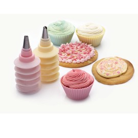 KitchenCraft KitchenCraft Sweetly Does It Cake Decorating Set with Easy Squeeze Piping Bags and Nozzles, Plastic / Stainless Steel