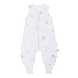 LAT Toddler Sleep Sack with Fee 0.5 Tog,Unisex Cotton Baby Sleeping Bag with Legs,All Season Sleeveless Sleep Sack with Pockets For Girls & Boys，100% Cotton,2-Way Zipper(Yellow Dinosaur,6-18Months)