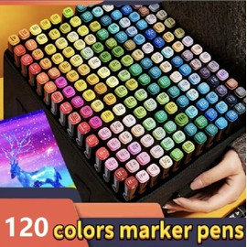 120Colors Double LineOutline Art Pen Marker Pen DiyGraffiti Qutline Marker PenHighlighter. ArtSupplies for Coloring, Drawing,Blending and Sketching:_48Colors