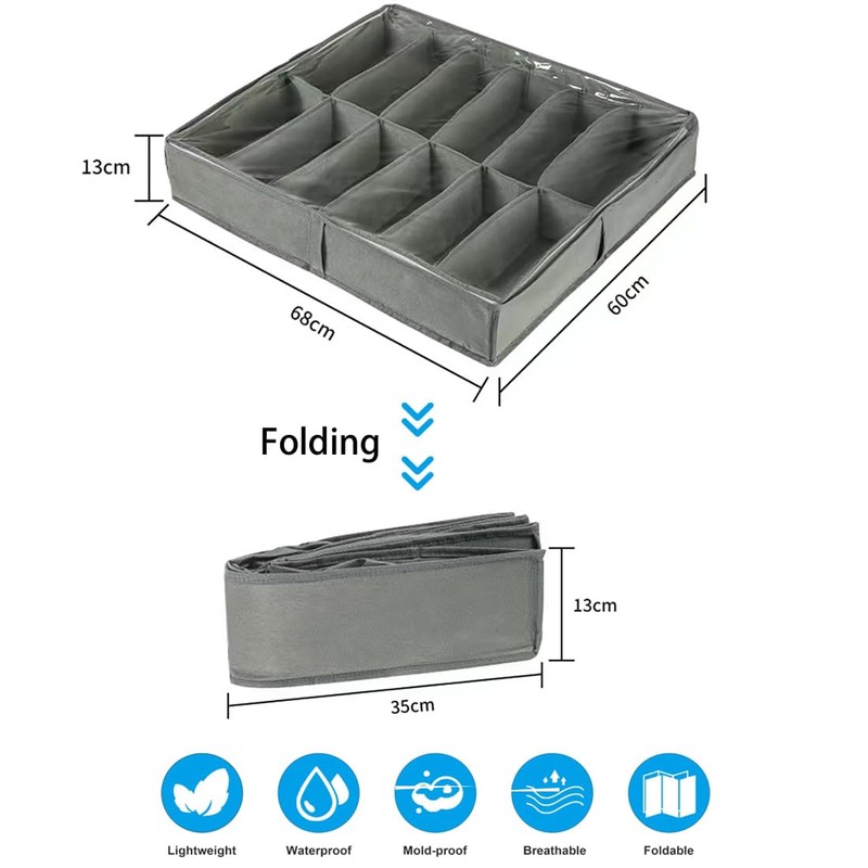 GJIE Under Bed Shoe Storage Organiser, Folding Under Bed Shoe
