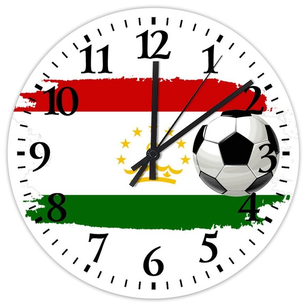 10" Football Theme Tajikistan Wall Clock Beautiful Hispanic European Asia