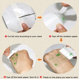 Ewinodon fixed Transparent Stretch Adhesive Sticker,Tattoo Bandage Roll - Waterproof Transparent Adhesive Dressing Fixer Plaster Stretch Fixation Tape Bandage