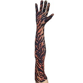 Seeksmile Classic Adult Size 22" Length Spandex Gloves Past Elbow Cosplay Costume Glove (Free Size, Tiger)