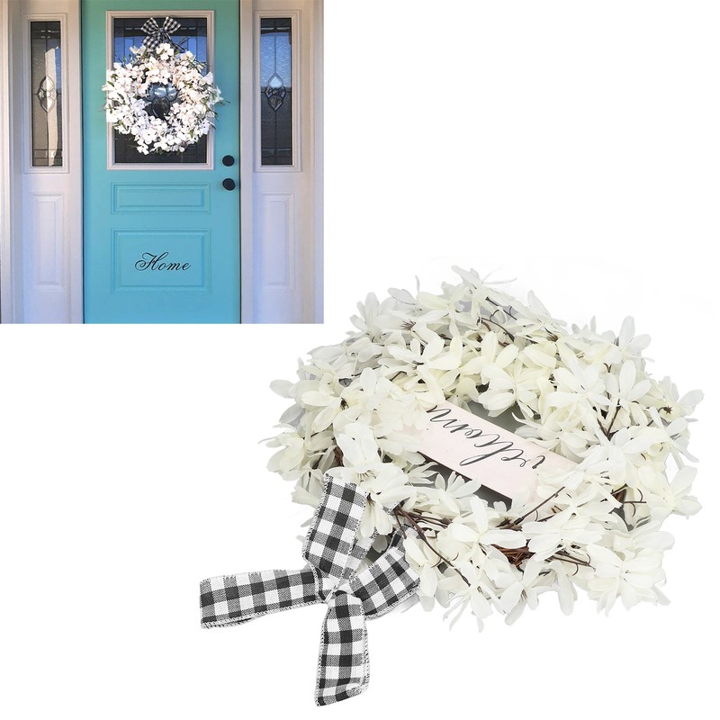 Imitation White Dogwood Wreath Simulation Vibrant Wreath Decoration for Home