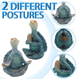 ACOSIY Set of 2 Meditation Yoga Turtle Statue, Sea Turtle Decor, Coastal Room Decor, Meditating Turtle Figurines for Garden Decorations, Beach Decorations for Home Office Desk Bathroom (2 Pcs)