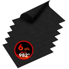 EVOCAMP Fireproof Mat 30 x 30 cm, Pack of 6 - Heat Resistant Mat up to 982 °C - Fireproof Mat, Fireproof Mat for Coffee Machines, Kettles and Other Kitchen Appliances