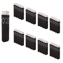 Knitted Chair Leg Protectors, 40PCS Chair Leg Socks Non Slip No Scratch No Noise Furniture Table Feet Covers, Elastic Knitting Wool Furniture Socks Sliders for Hardwood Floors (Black)