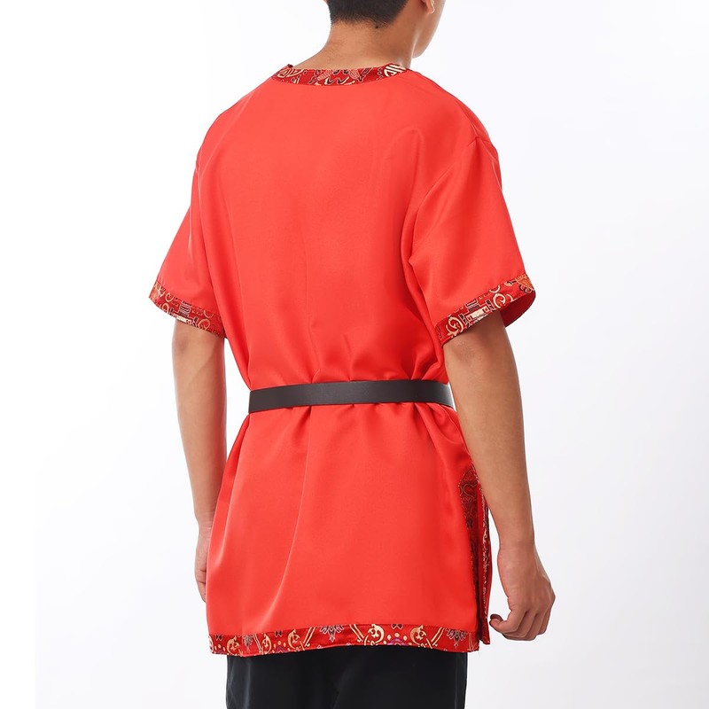 BLESSUME Medieval Viking Tunic Red Aristocrat Chevalier Cosplay Costume Talla