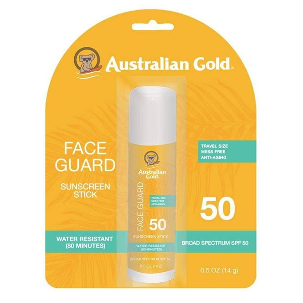 Australian Gold Spf#50 Face Guard Stick 0.6 Ounce (17ml) (3 Pack)