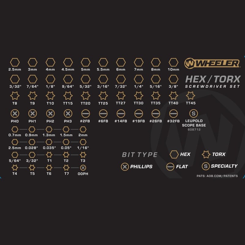 Wheeler SAE/Metric Hex and Torx Screwdriver Set with Magnetic Screwdriver,
