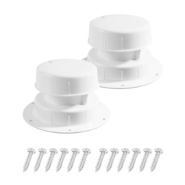 SCUARI 2 Pack RV Vent Covers for Roof,Trailer Roof Vent,Car Accessories,RV Plumbing Vent Cap Replacement,Plastic RV Roof Vent Cover Kits with Screws,Suitable for 1" to 2-3/8" OD Pipe