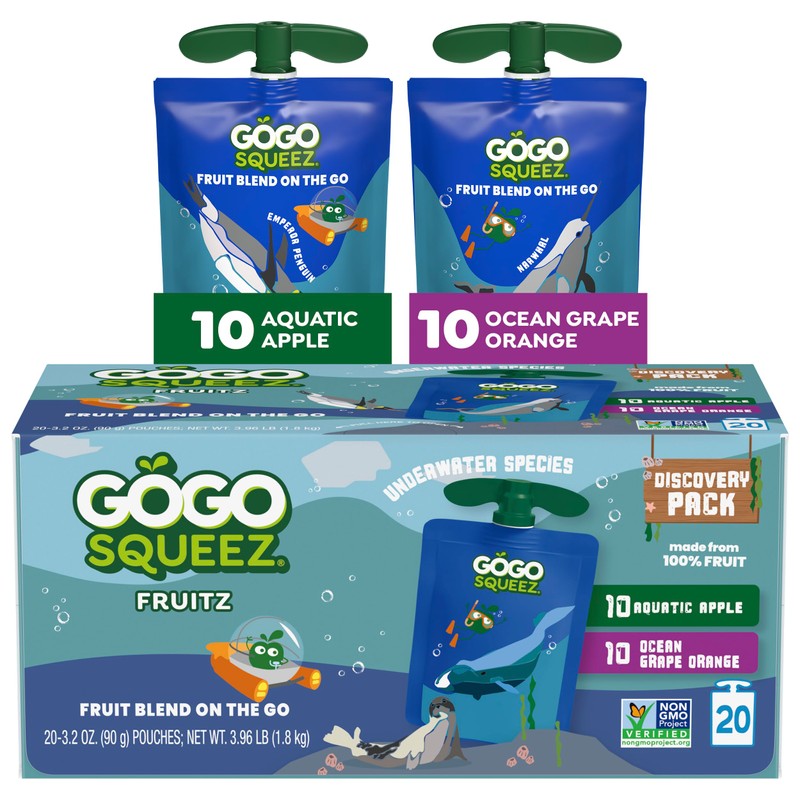 GoGo squeeZ No Sugar Added Applesauce and Fruit Puree Underwater