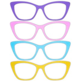 Magnetic Cat Eye Frame Toppers, Pebble Texture, Compatible with Wanda Pair Eyewear (pastel (pink, sunshine yellow, sky blue, lavender))