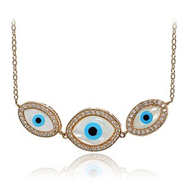 Hoops & Loops Collar de Plata de Ley con Triple Ojo Malo de circonita cúbica