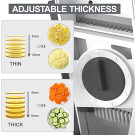 OYKEFAW Safer Mandoline Slicer For Kitchen, Potato Slicer for Chips, Vegetable & Food Slicer, Thickness Adjustable 0.1-8 mm, Kitchen Faster Slice Artifact (Only Slice)