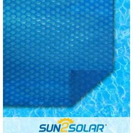 Sun2Solar Blue 20-Foot-by-40-Foot Oval Solar Cover | 800 Series Style | Heat Retaining Blanket for In-Ground and Above-Ground Swimming Pools and Spas | Use Sun to Heat Pool | Bubble-Side Down