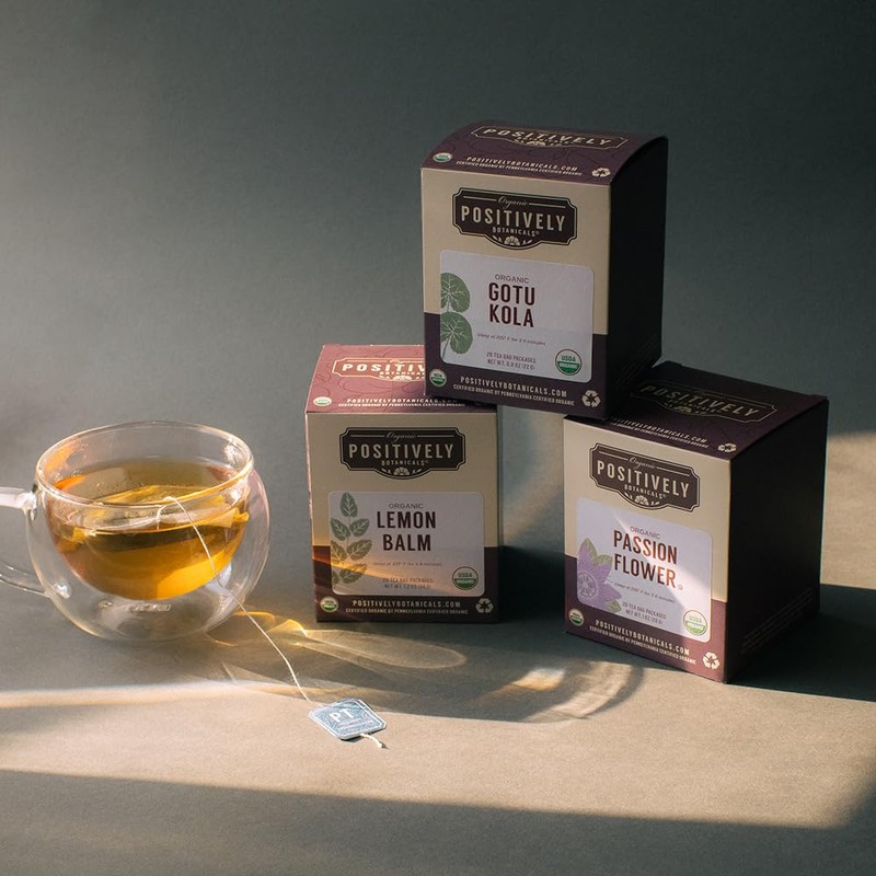 Organic Positively Botanicals Company, Lemon Balm Herbal Tea Bags, 20