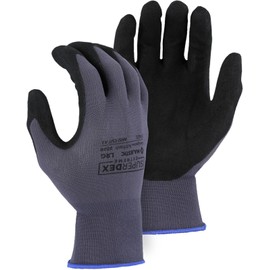 Majestic SuperDex Micro Foam Nitrile Palm Coated Glove on Nylon Shell | 1 Dozen - LG | 15 Gauge Liner, Lightweight Comfort, Breathable, Gray/Black | for Automotive, Industrial, Manufacturing | 3228