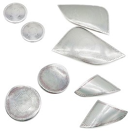 alittlepanda Interior Matte Silver Front+Back Door Full Speaker Round Cover KIT Mesh Grille Designed for Model 3