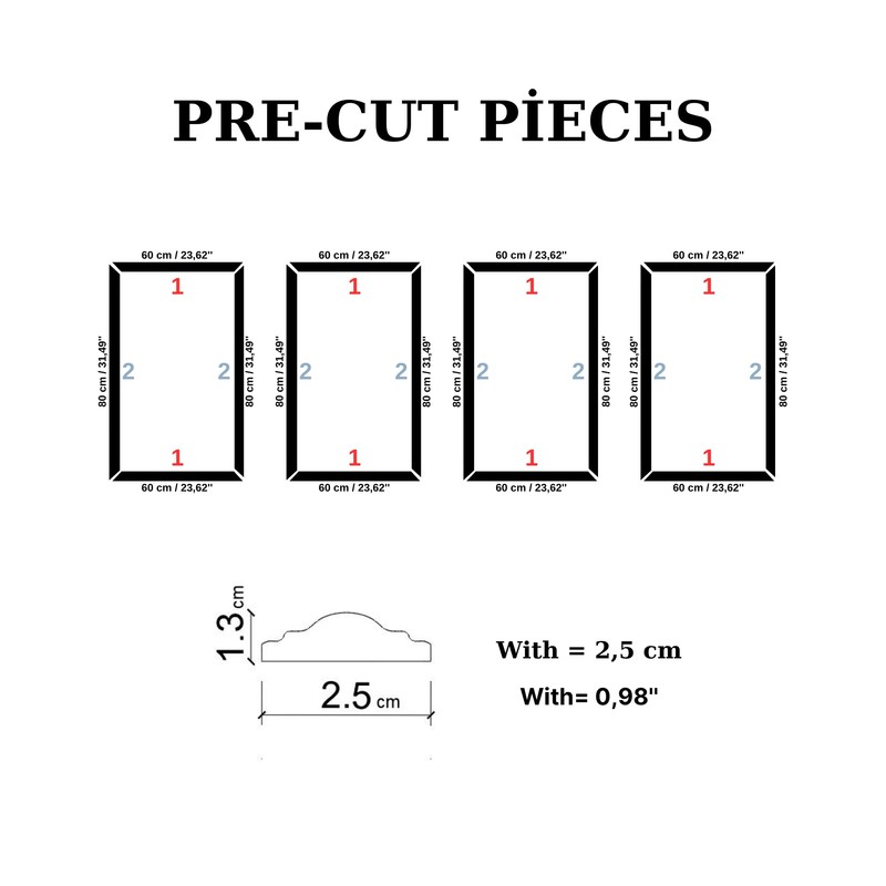 Decozayn Wall Molding Kit, Premade Wainscoting Panels, Picture Frame Moulding,