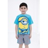 Minions Little Boys T-Shirt and Mesh Shorts Outfit Set Blue/Gray