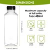 Moretoes 6pcs 16oz Plastic Juice Bottles with Caps, Clear Empty