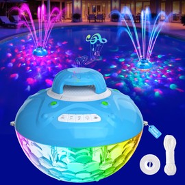 Blufree Bluetooth Pool Speaker w/Colorful Pool Fountain Light, 3 in 1 Floating Pool Speaker Loud Sound, IP68 Waterproof Floating Hot Tub Speakers, Bluetooth 5.4, 24H Playtime Pool Wireless Speakers