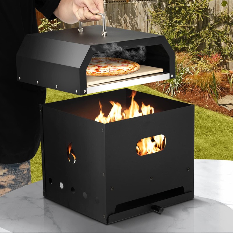 ORALNER Pizza Oven Outdoor, 4-in-1 Wood Fired Pizza Oven and