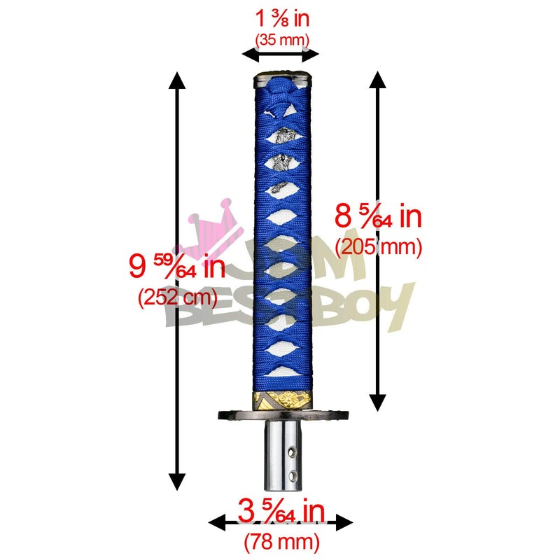JDMBESTBOY Samurai Sword Blue White Shift Knob Shifter Alloy Katana