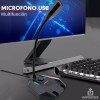 Importeek Microfono Usb Alambrico Pc Laptop Computadora Gamer Luz Led