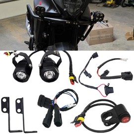 Fit Honda Transalp XL750 23-UP (US Model Only) High Brightness Off-Road Driving LED Light Mounting Bracket Kit w/Wiring Harness