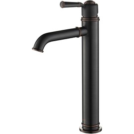 KIBI Victorian Single Handle Bathroom Vessel Sink Faucet | Solid Brass High Arc Spout with Antique-Style Design | Corrosion-Resistant, Lead-Free Faucet for Vessel Sinks (Oil Rubbed Bronze)
