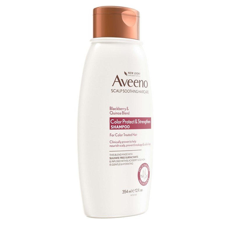 OGX Aveeno Color Protect Strengthen+ Blackberry Quinoa Shampoo, Fresh, 12
