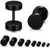 YADOCA 8 Pairs Black Stud Earrings for Men Women Stainless