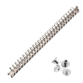 B5 Multi-hole Ring Binder Metal Fittings, Backless Type, 26 Holes [B5-26-20/18] 0.7 x 10.6 inches (18 x 268 mm), Ring Inner Diameter: 0.8 inches (20 mm), Iron Nickel Plating, Silver Chicago Screw,