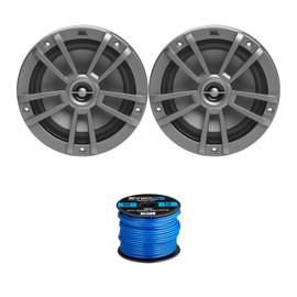 1 Pair (Qty 2) of JBL MS6510 6.5” Dual Cone Marine Loudspeakers with 16 Gauge 50 Feet Speaker Wire