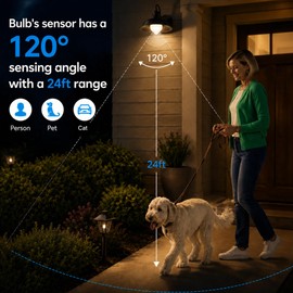 8-Pack Motion Sensor Light Bulb, 12W(100W Equivalent), 2700K Warm White Motion Activated Security LED Bulb(Energy Efficient) Indoor/Outdoor, Dusk to Dawn Light Bulb for Porch, Garage, Basement, Stairs