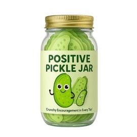 60 Emotional Support Cards – Positive Pickle Cards Jar with 6 Mood Pickles & 60 Affirmation Cards – Stress, Anxiety Relief, Self Care & Mindful Gift for Women, Men, Teens & Students