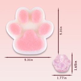 GWAWG Giant Pink Cat Paw Squishy Toy, Soft Flocked Texture with Sparkly Mini Cat Paw Charm, Stress Relief Fidget Toy for Kids Adults, Cute Durable Sensory Play Gift for Cat Lovers